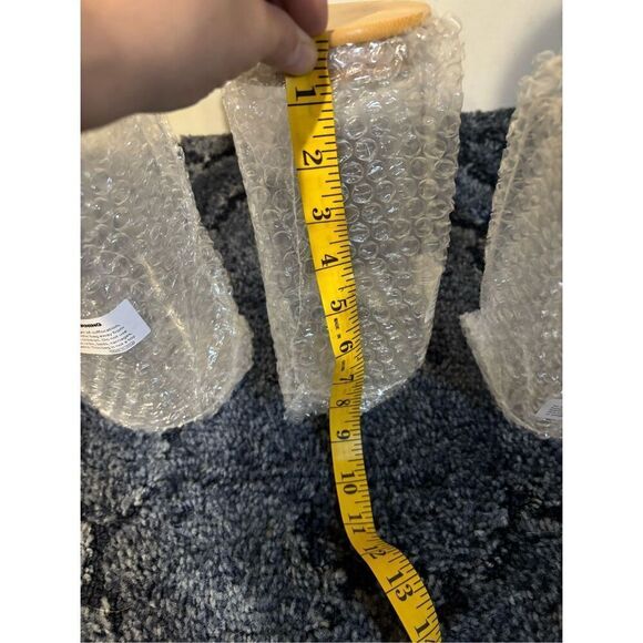 Brand New Set of 3 Clear Glass Kitchen Storage Jars With Wooden Lids 11" & 8" - Picture 5 of 5